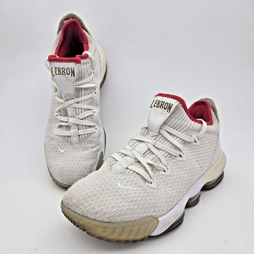 Nike LeBron James 16 Low Draft Night White Ice Gold Shoes Size 10 US CI2668-100